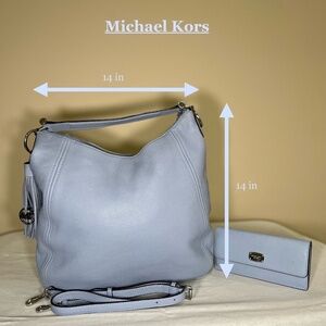 Michael Kors - Large Light Blue Handbag w/ Matching Wallet